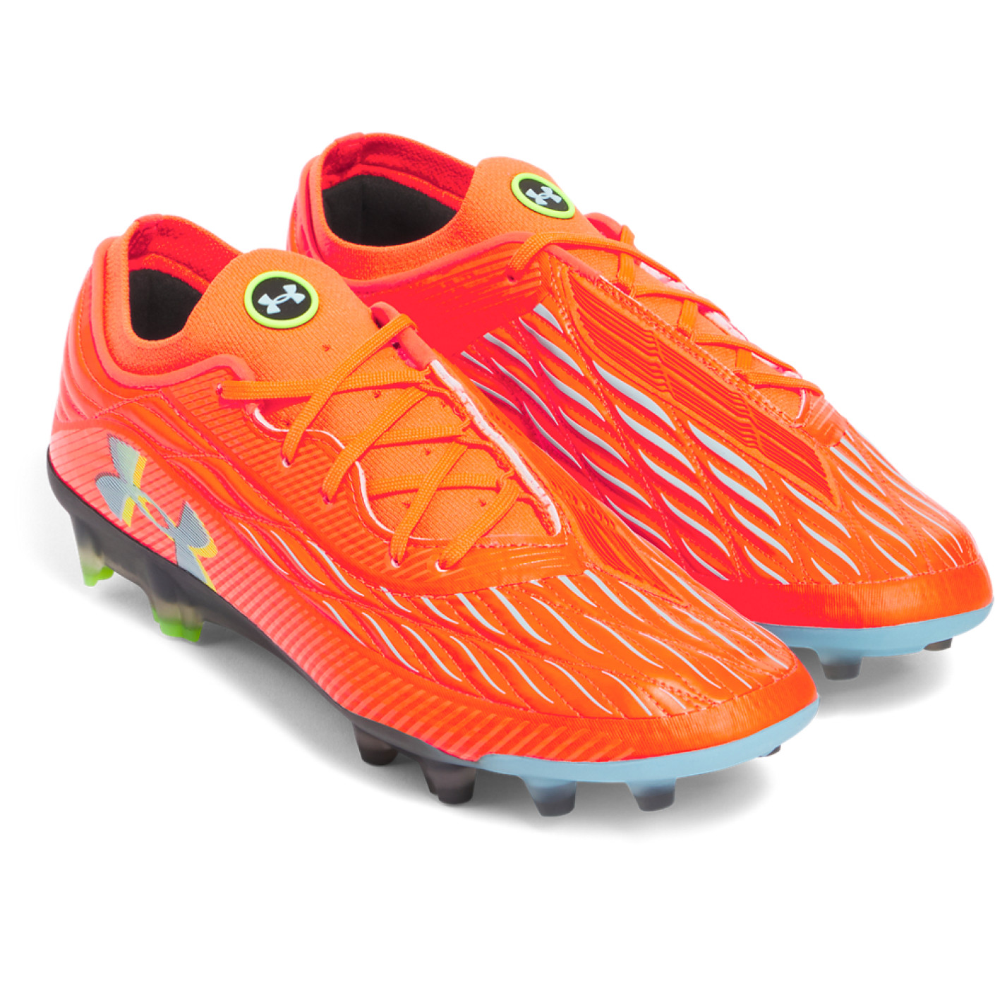 Under Armour Magnetico Elite 4.0 Gras Voetbalschoenen (FG) Oranje Grijs Neongeel