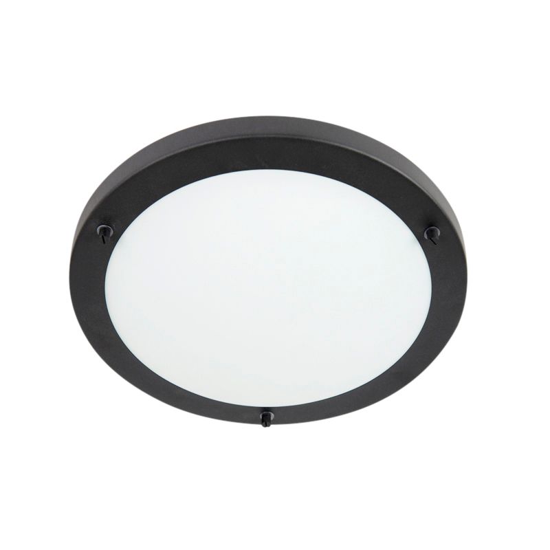 Moderne plafonnière zwart 31 cm IP44 - Yuma