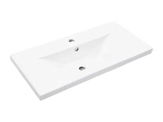 Armoire lavabo de salle de bain avec bassin intégré gris béton