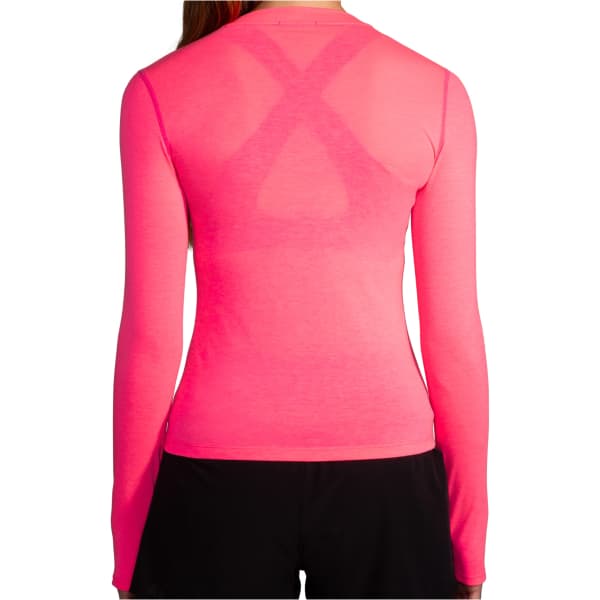 T-shirt trail BROOKS HIGH POINT LONG SLEEVE W NEON PINK