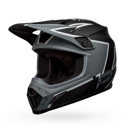 Casque cross Bell MX-9 MIPS TWITCH MATTE BLACK GREY WHITE 2023 - Gris