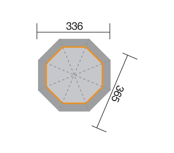 Weka 8-Eck Pavillon 234 A, ca. B336/H300/T365