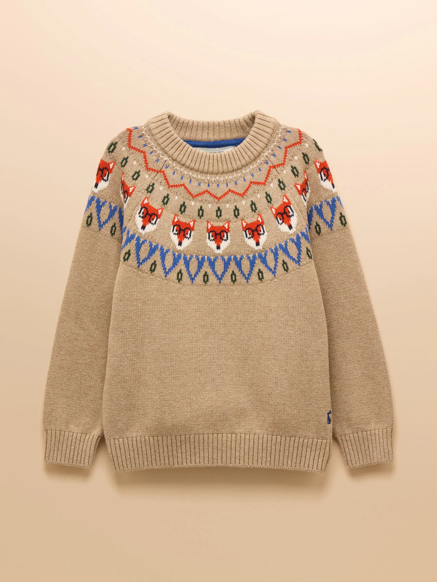 Joules Boys' Fair Isle Jonty Fox Knit Jumper