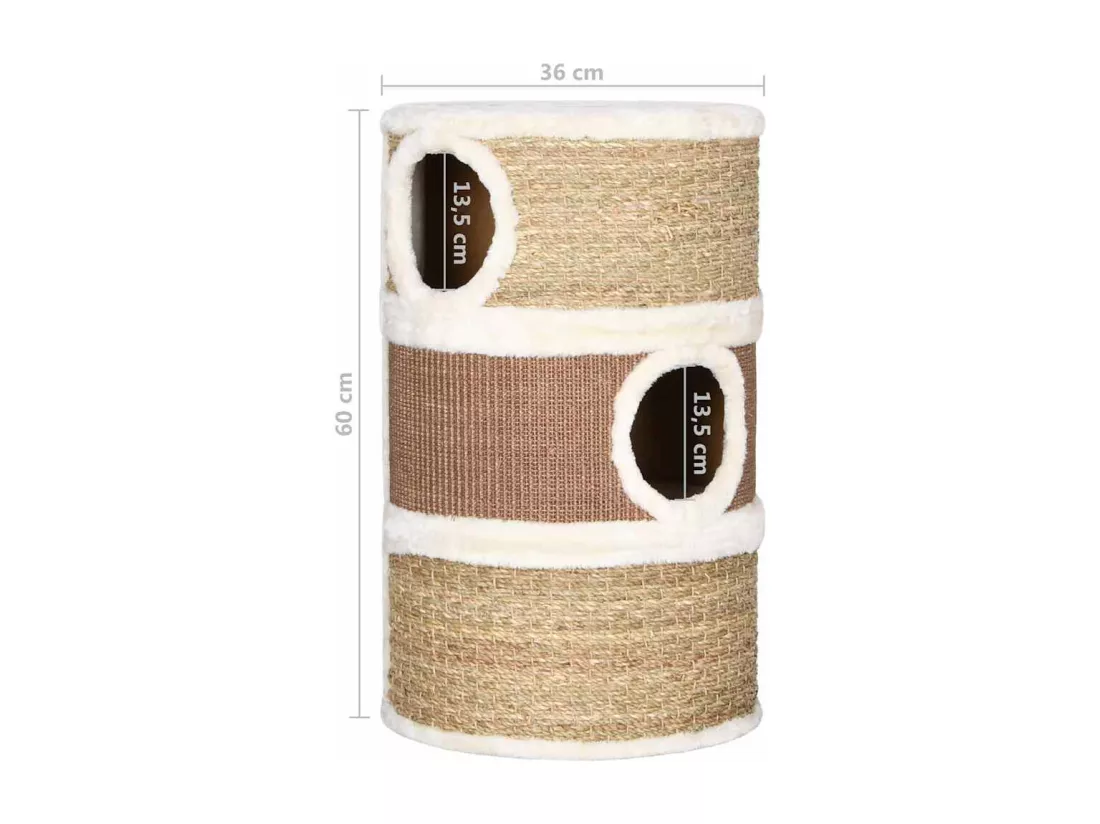 Tonneau à gratter pour chats 60 cm Herbiers marins