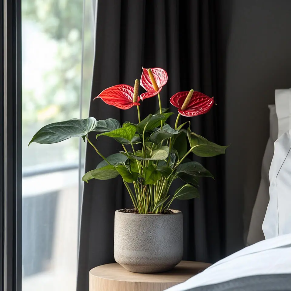 Flamingoplant - Anthurium 'Madural Red' - Hoogte 55-70cm - ø17cm