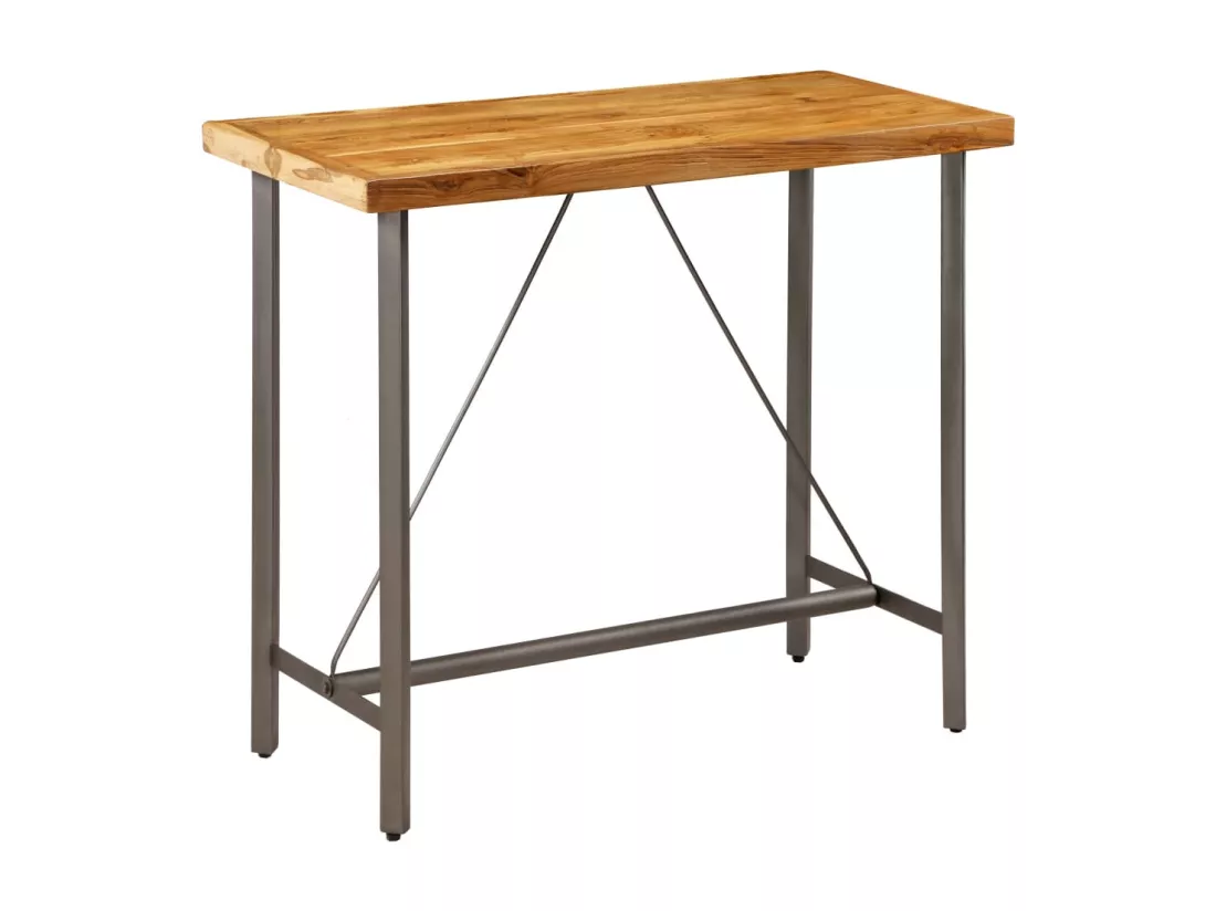 Table de bar Teck recyclé massif 120 x 58 x 106 cm