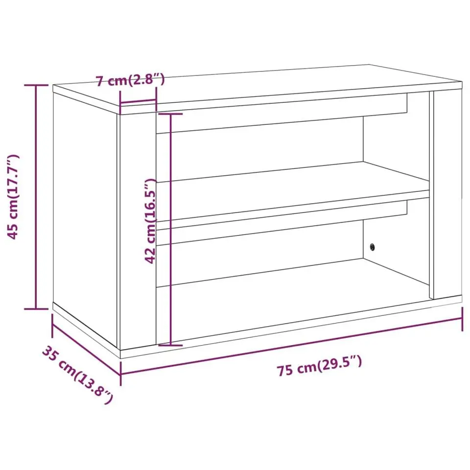 vidaXL - Schoenenrek - Zwart - Bewerkt hout