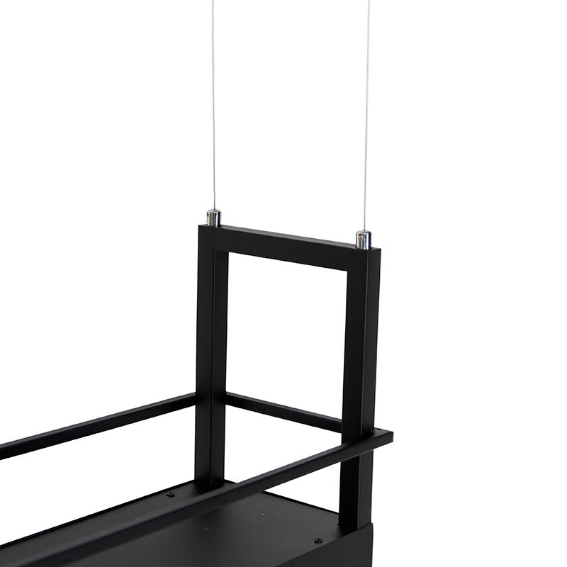 Industriële hanglamp zwart met rek 4-lichts GU10 - Cage Rack