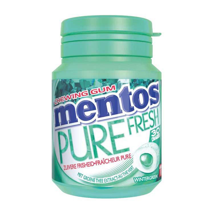 Mentos Gum pure wintergreen pot 6 x 30st