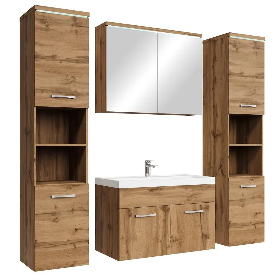 Badplaats Badkamermeubel Set Paso XL 80 x 40 cm - Eiken - Badmeubel met
