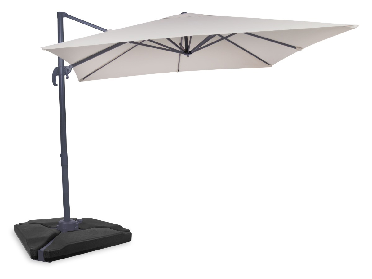 Vonroc Premium Pisogne 300 zweefparasol met 4 tegels - Beige