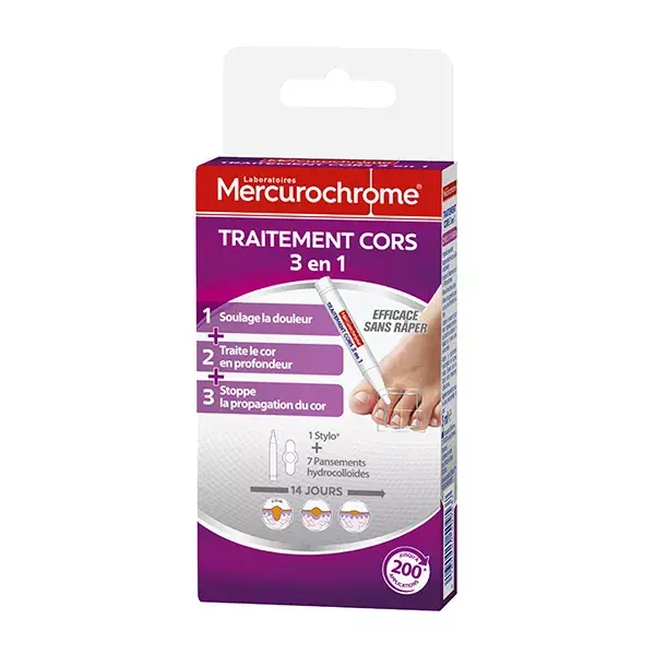 Tratamento para calos 3 em 1 com Mercurocromo