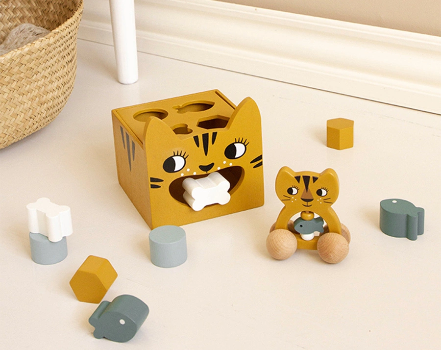 Steckspiel TIGER 8-teilig in ochre