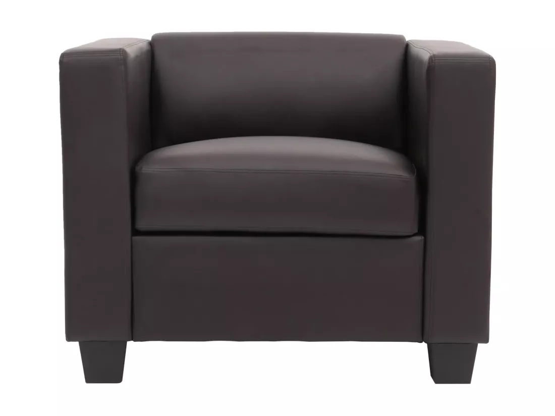 Fauteuil lounge Lille, simili-cuir café