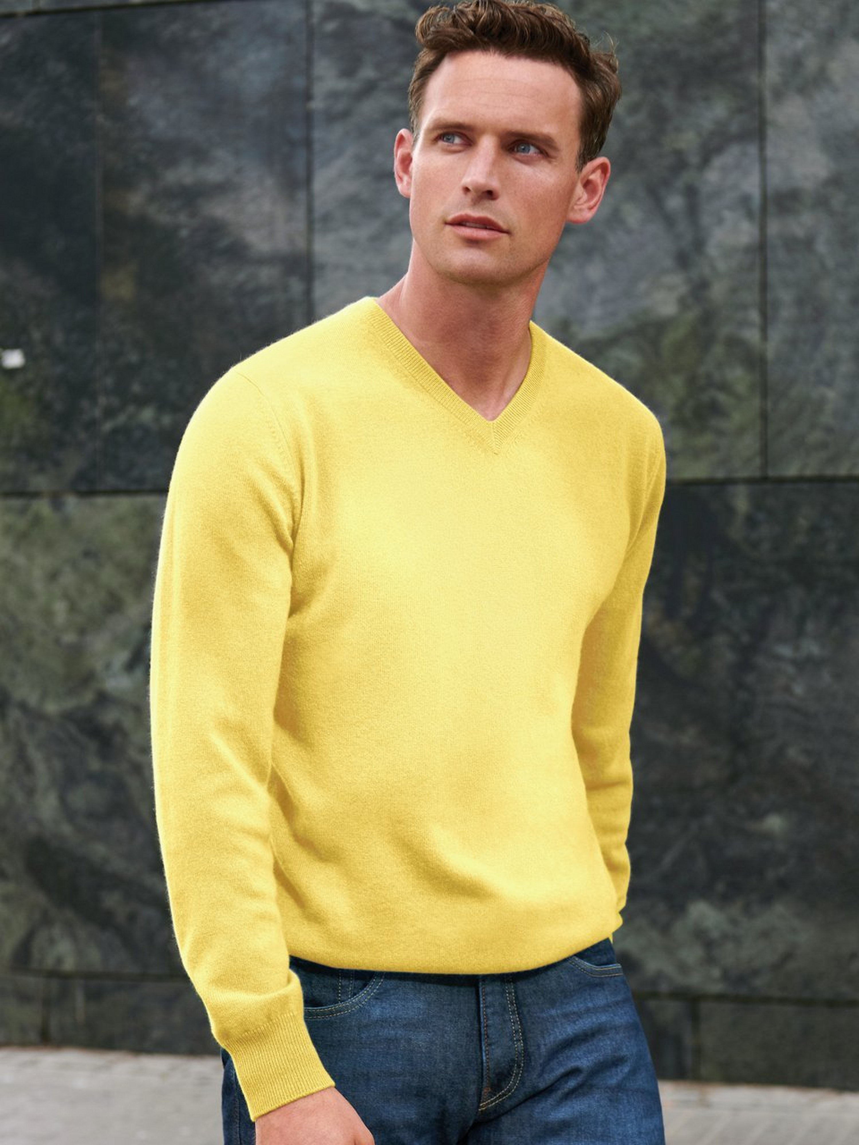 V-Pullover aus 100% Premium-Kaschmir
