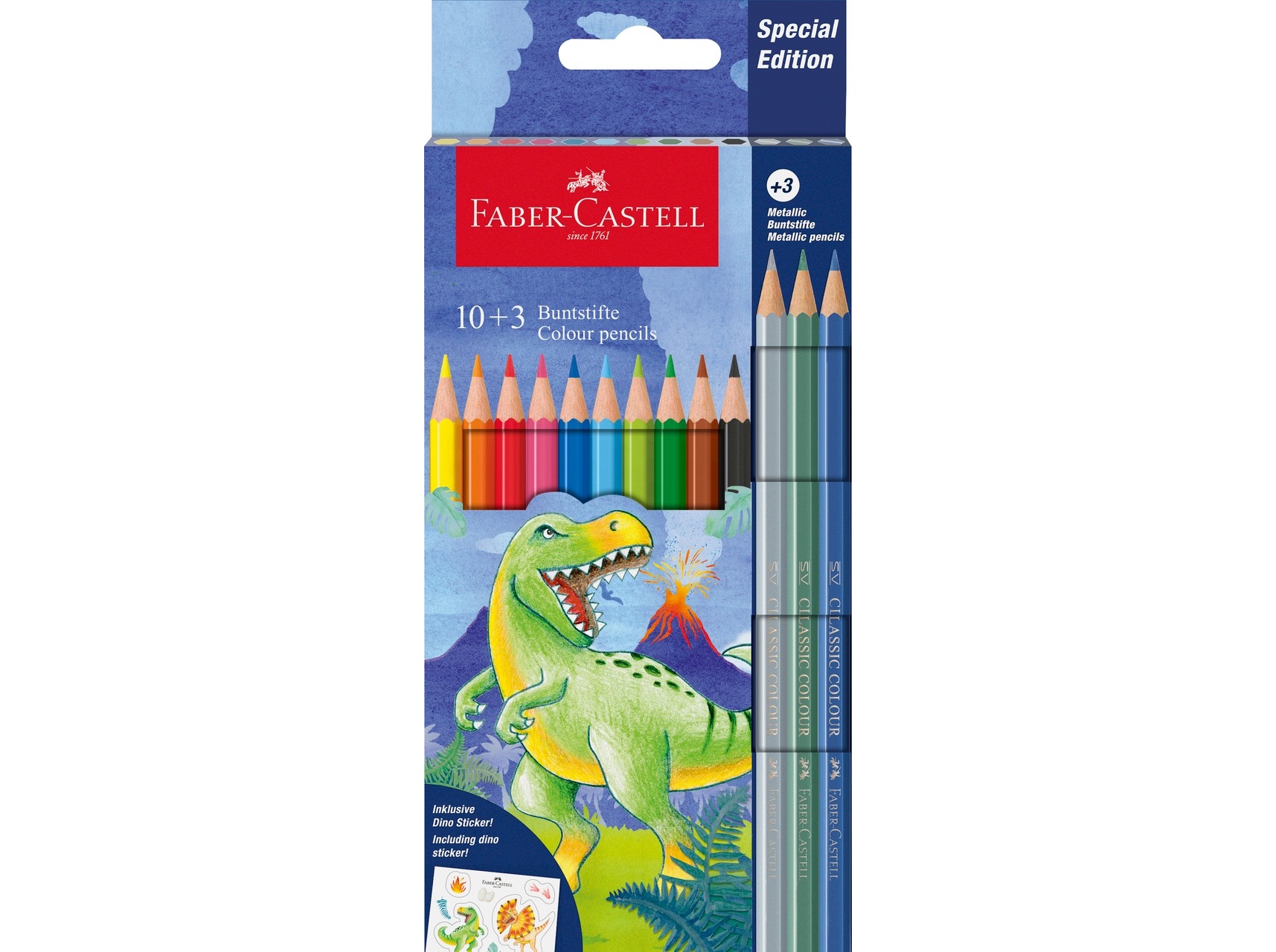 LÁPIS COR FABER-CASTELL DINO 10 3 UNIDADES