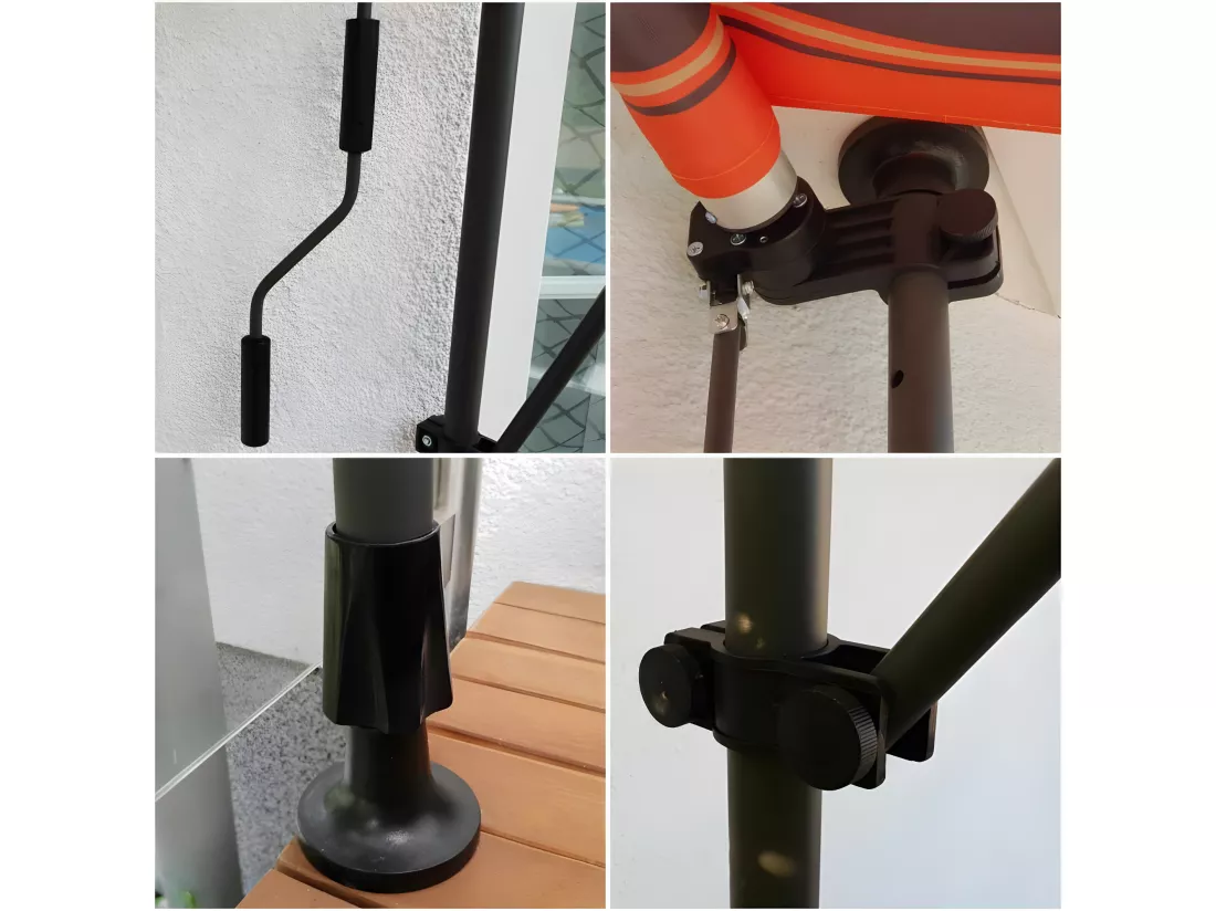 Store banne 300x150 cm avec éclairage led et manivelle