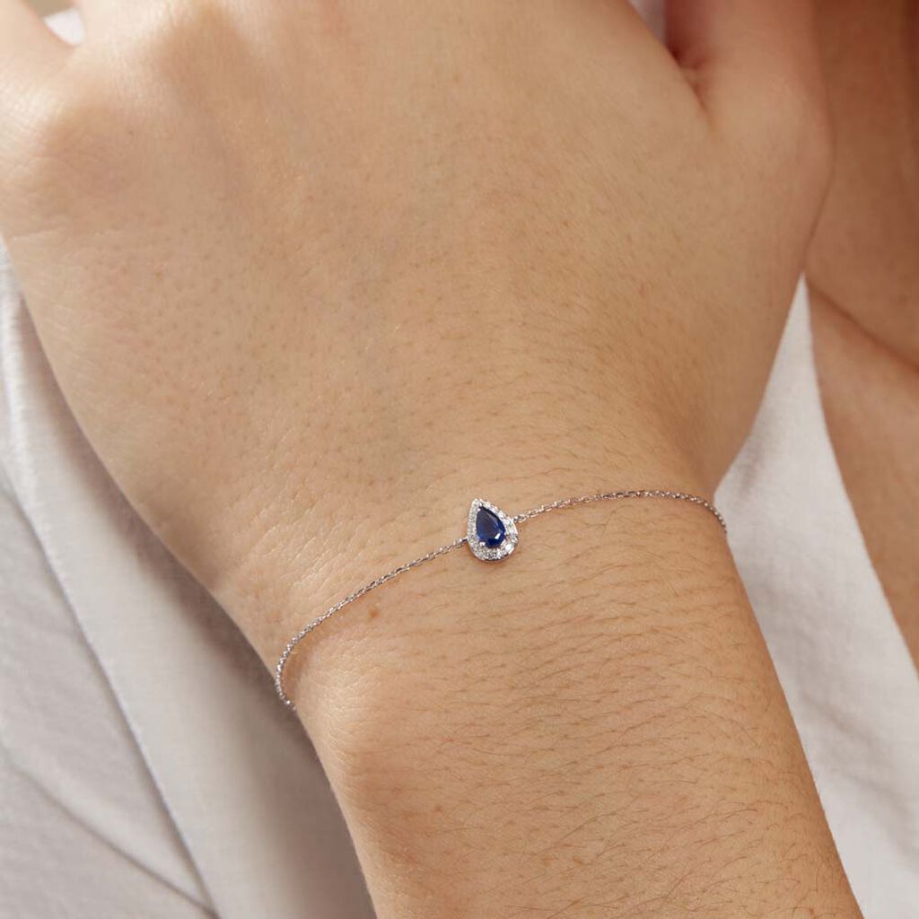 Bracelet Juliettina Or Blanc Saphir Et Diamant