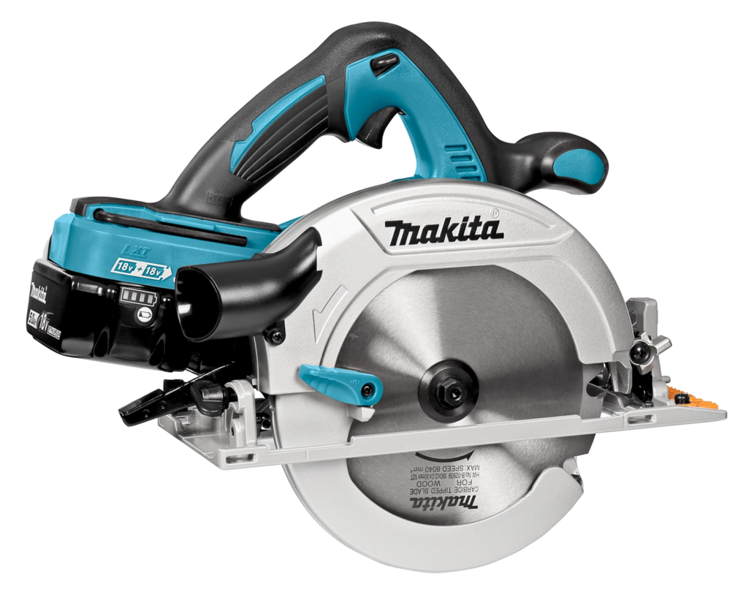Makita DHS710PT2J 36V (2x 18V) Li-Ion Accu cirkelzaag set incl. duolader (2x 5.0Ah accu) in Mbox - 190mm