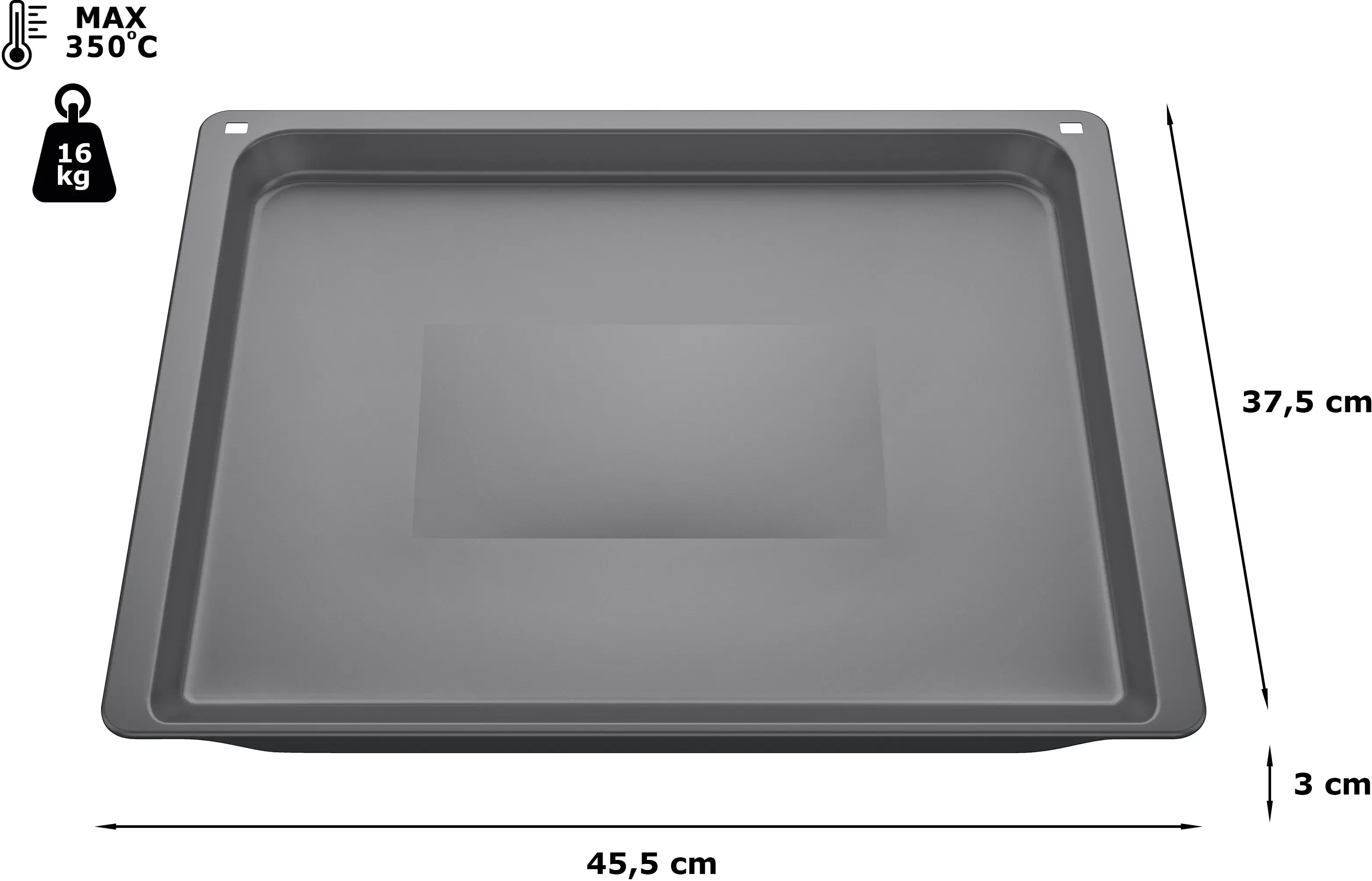 Bakplaat 30 x 455 x 375 mm vaatwasserbestendig HEZ631070 • 11029050