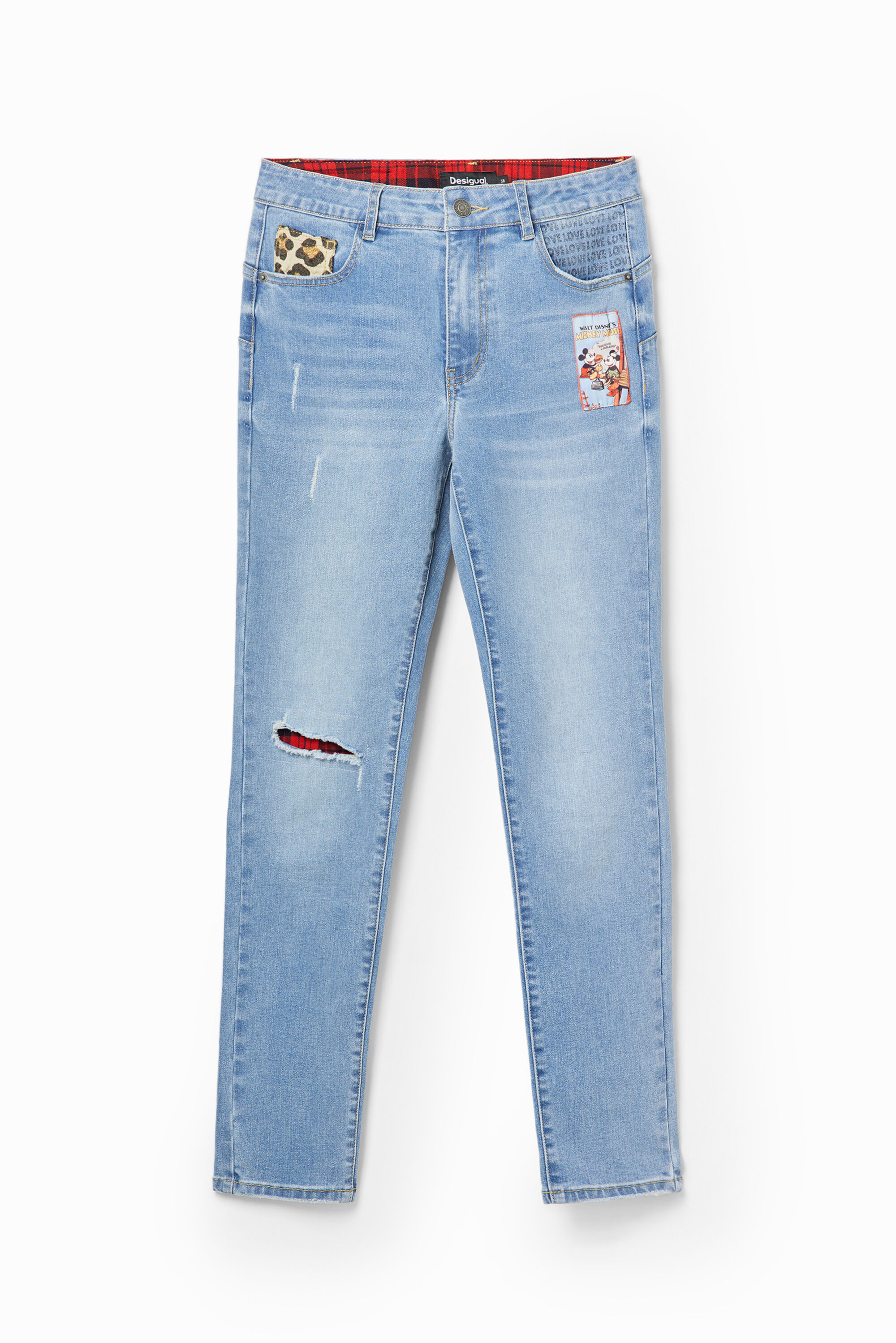 Vaqueros Slim flexões Mickey Mouse