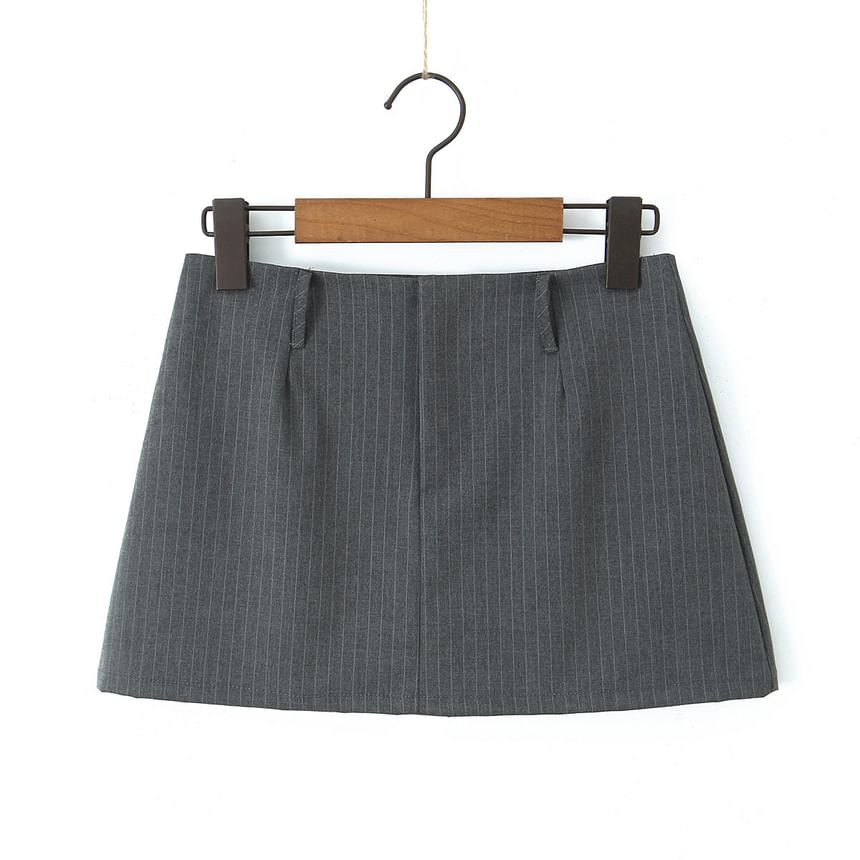 Sundine - Gestreepte mini-kokerrok met lage taille