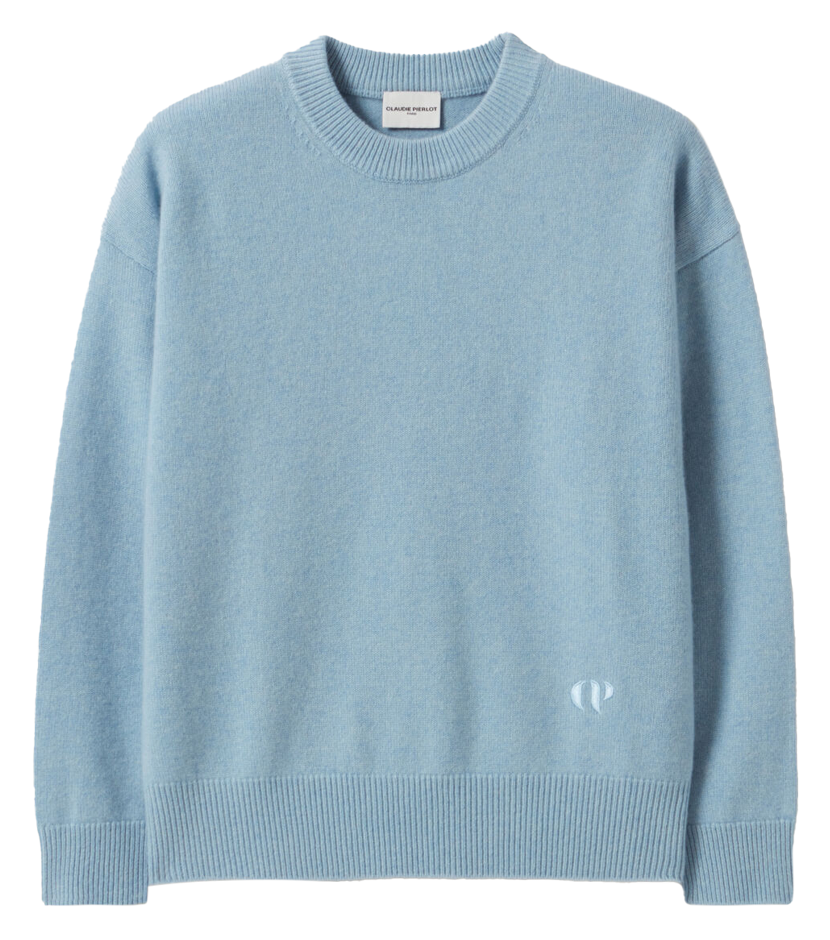 Pull col rond en cachemire | Bleu