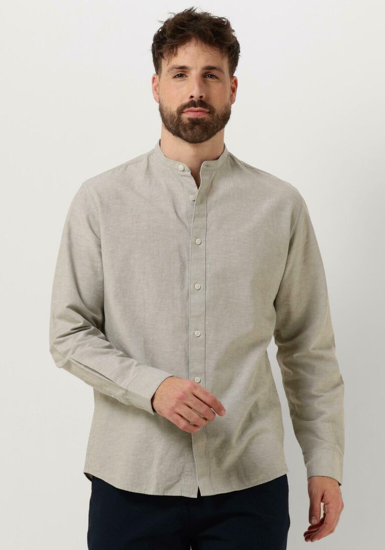 SELECTED HOMME groene selected homme casual overhemd slhregnew-linen shirt ls band