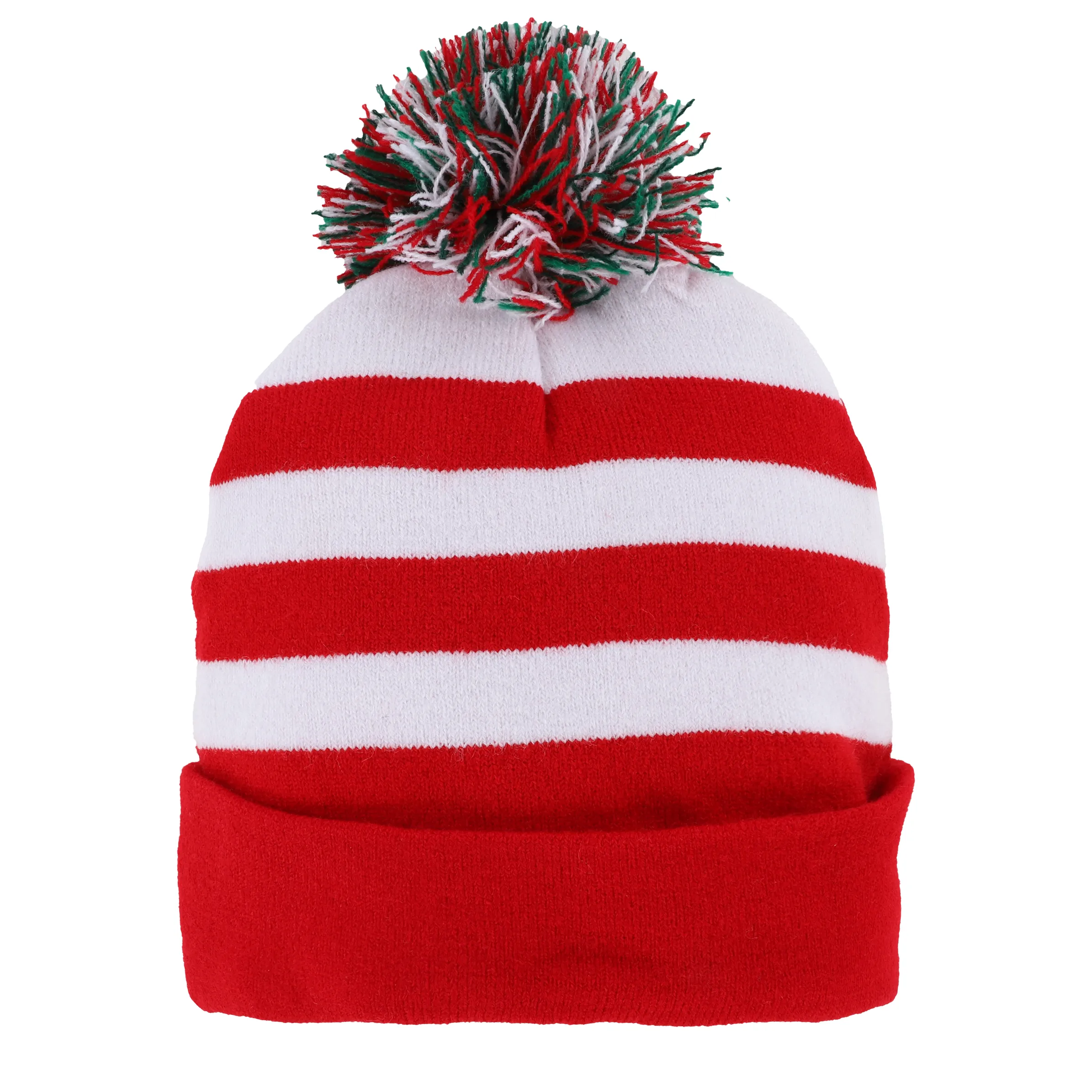 Mütze im weihnachtlichen Stil mit Bommel
