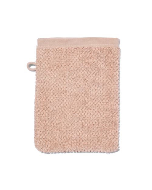 gant de toilette 2ème vie coton recyclé 16x21 vieux rose