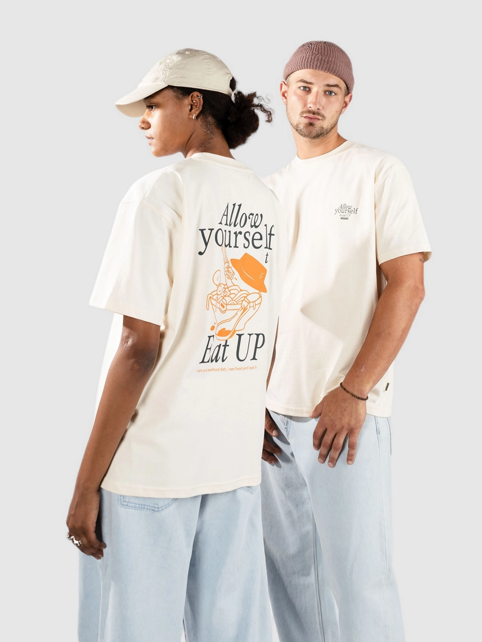 Woodbird Baine Eat T-Shirt off white