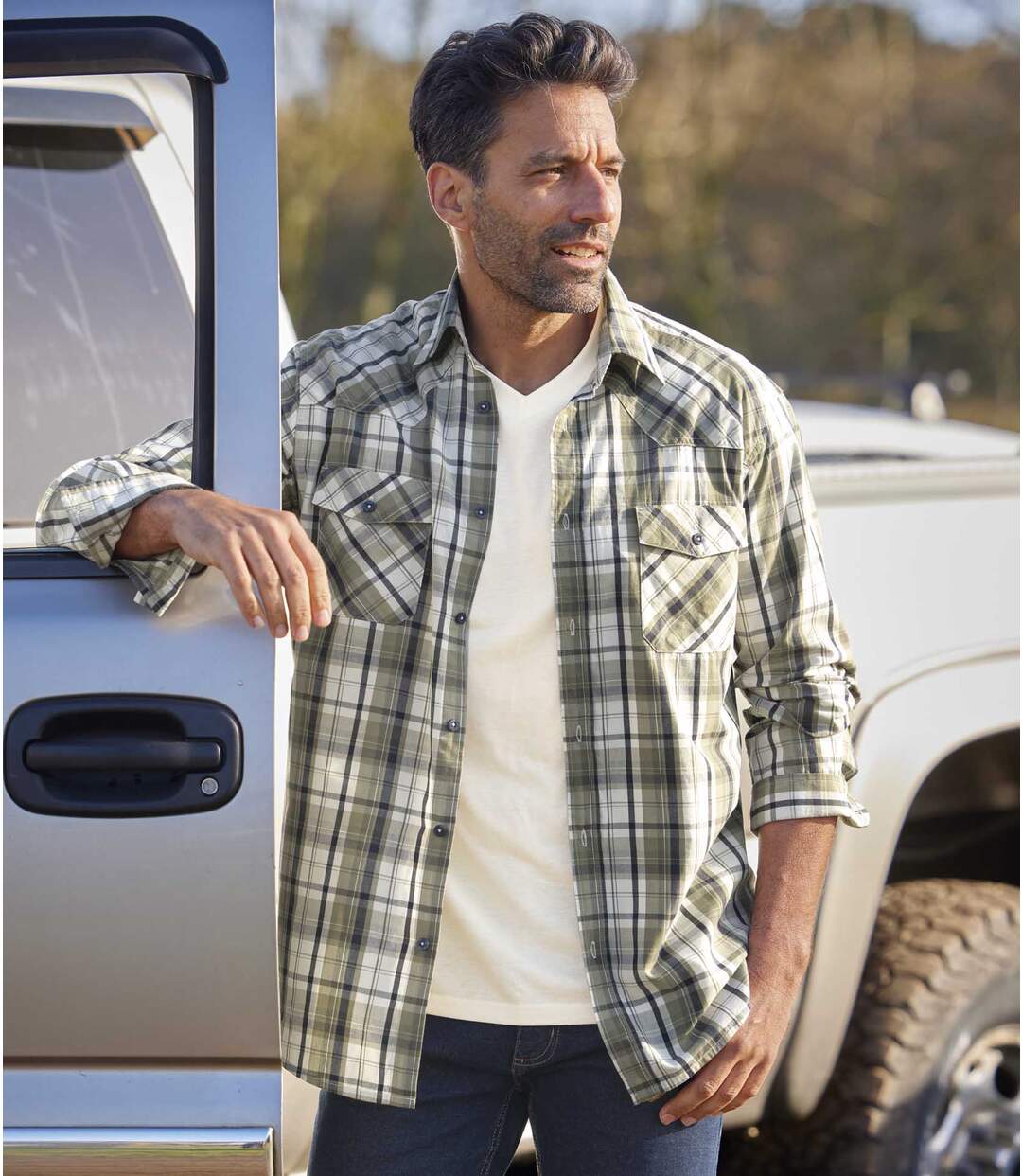 Chemise Popeline à Carreaux Country
