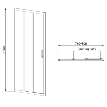 Allibert Schuifdeur Happy 80x185 cm Wit