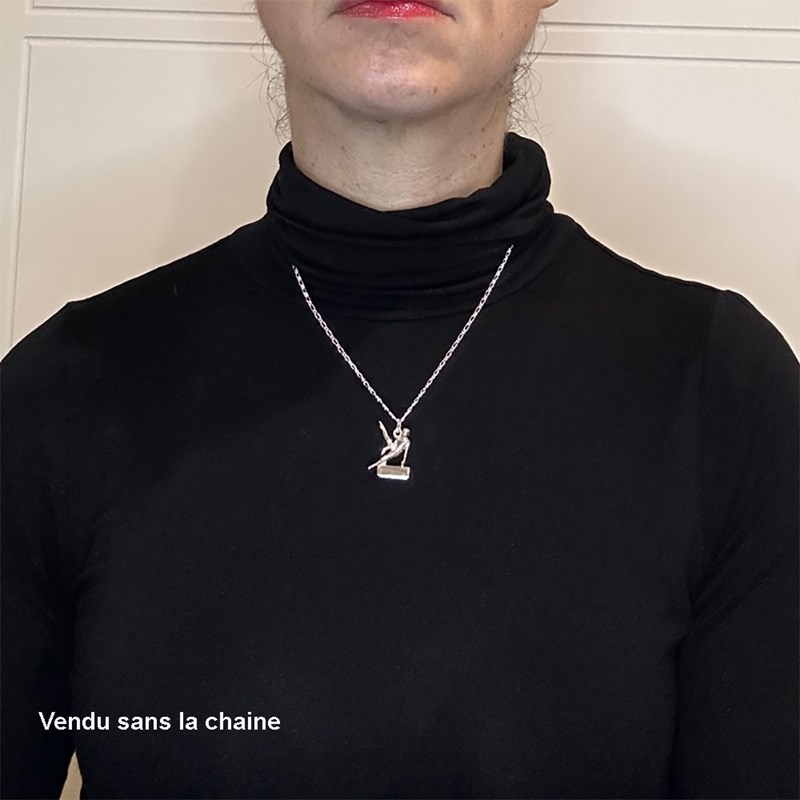 Pendentif GAM gymnaste arçon - Argent massif