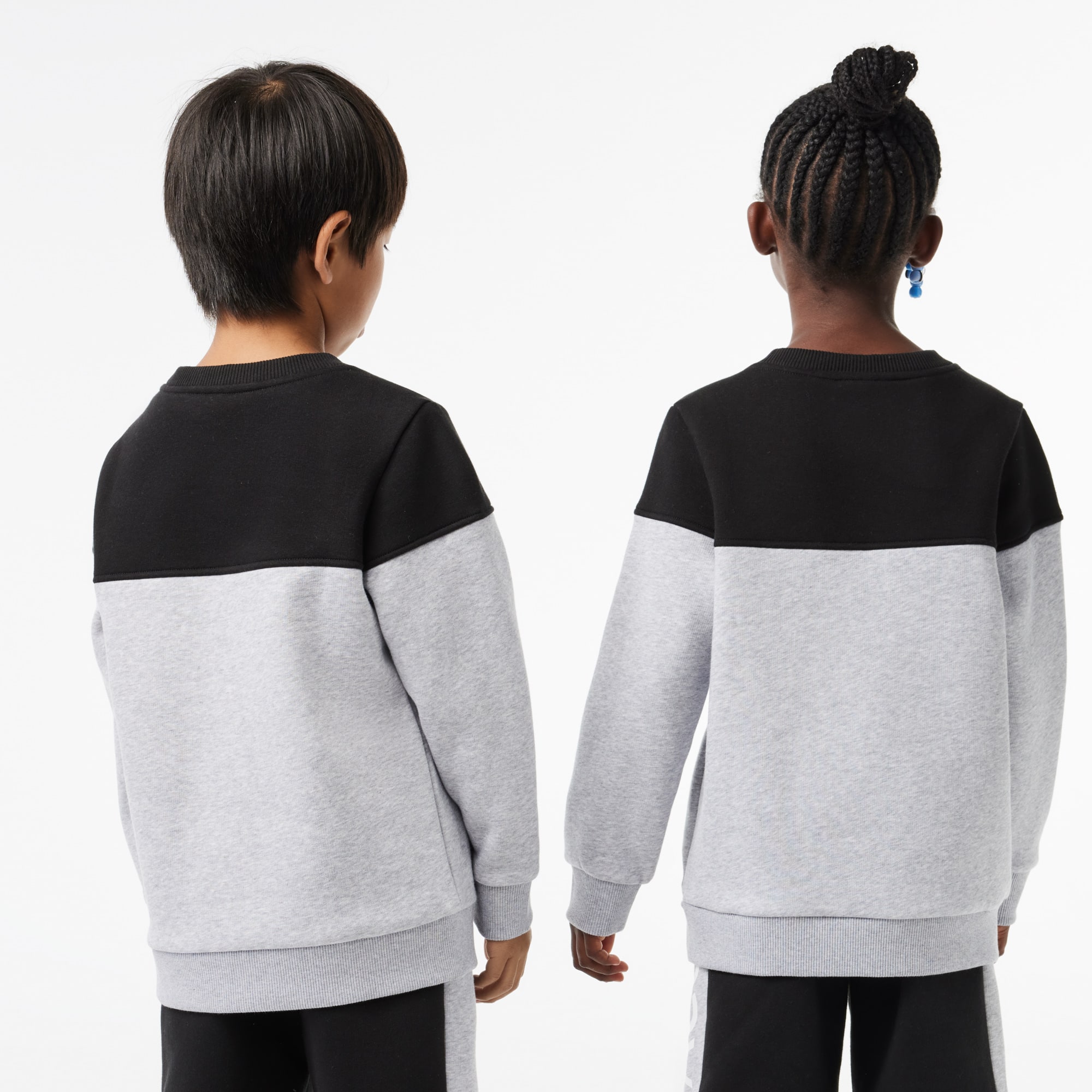 Sweatshirt enfant color-block en molleton de coton biologique Pullovers & Sweatshirts - Noir - Lacoste - Enfant