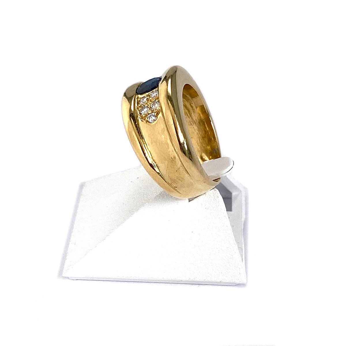 Bague d'occasion or 750 jaune saphir diamants