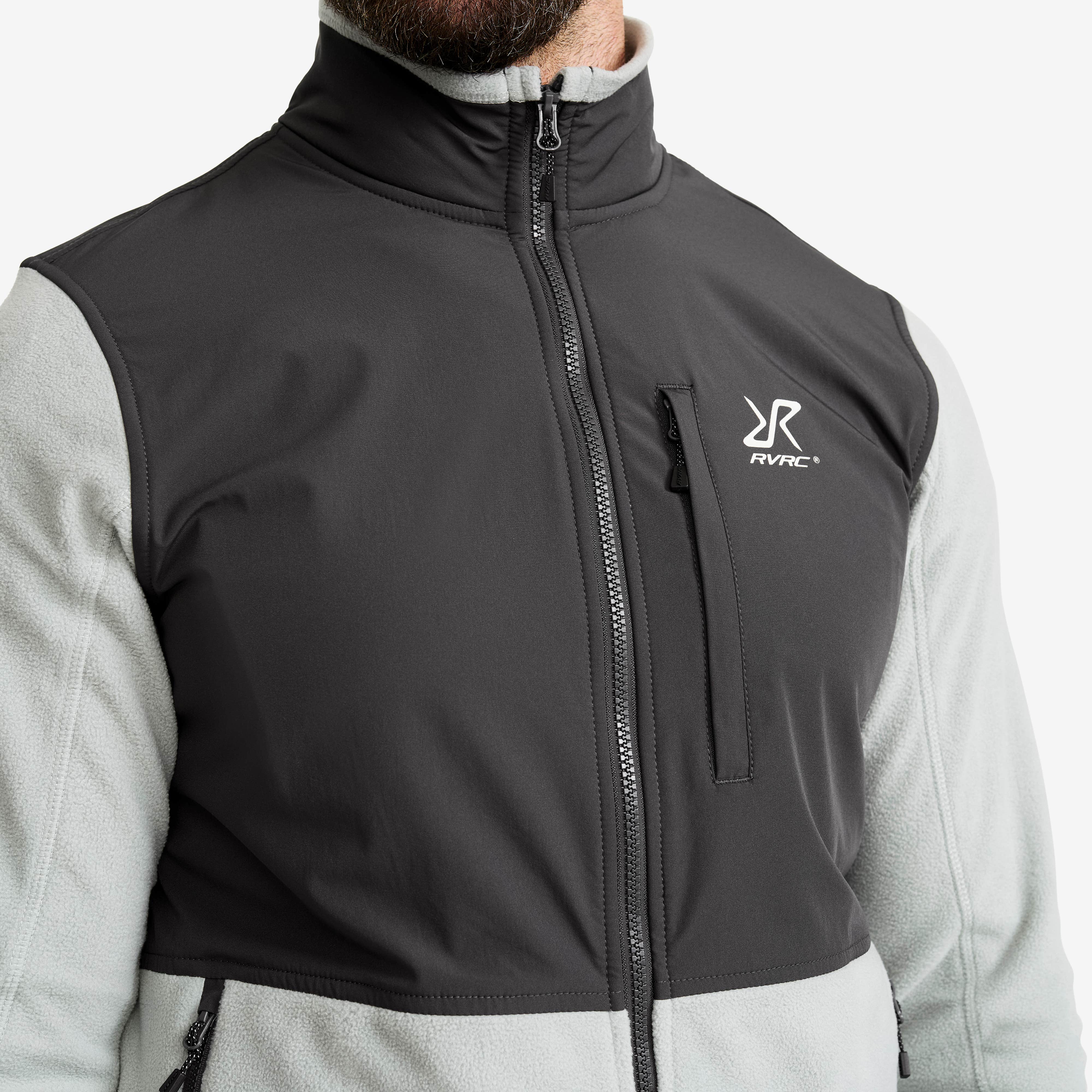 River Hybrid Fleece Herre Limestone Grey