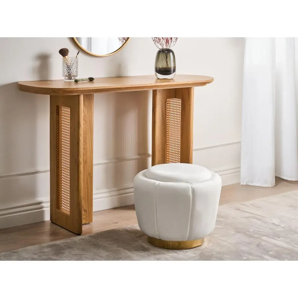 IRVING - Poef - Wit - 43 cm - Fluweel