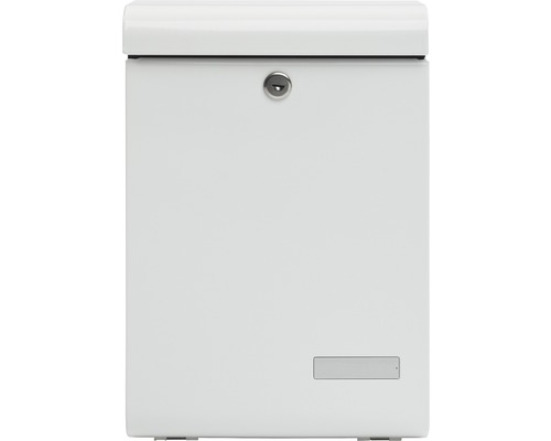 MEFA brievenbus, gepoedercoat staal, BxHxD 270/405/118 mm, Lento 135, verkeerswit RAL 9016, frontuitname met naamplaatje