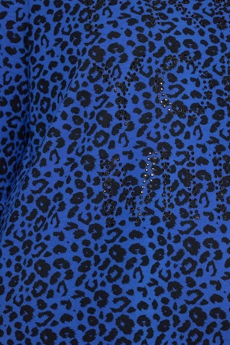 Longshirt, Leomuster, Glitzer-Statement, 3/4-Ärmel