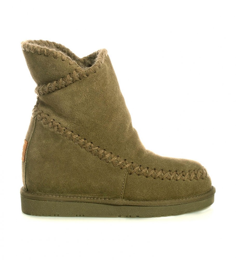 Botas Gioseppo Josca em couro taupe - Altura interna do salto + sola: 7 cm