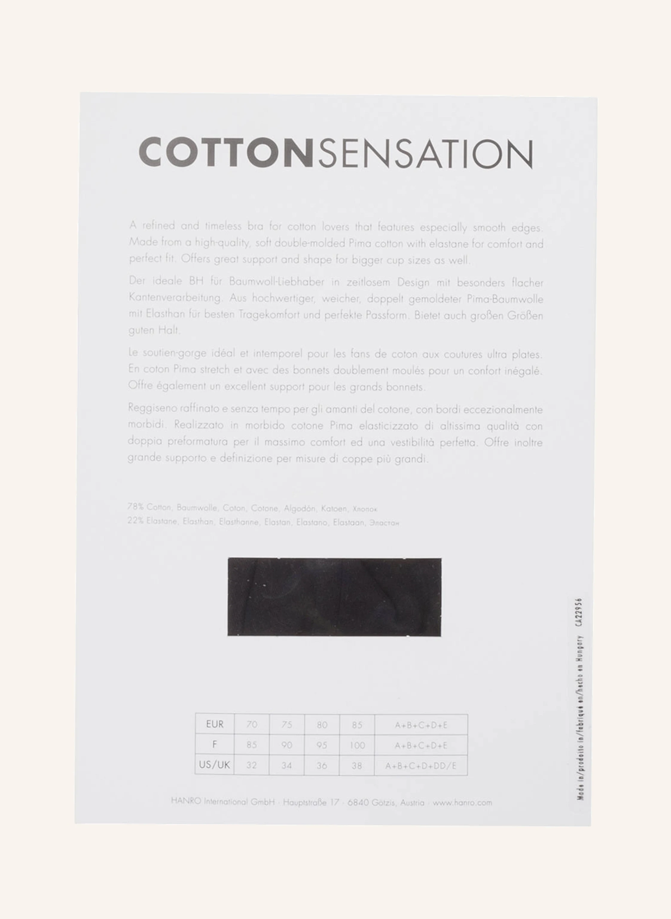 HANRO Bügel-BH COTTON SENSATION
