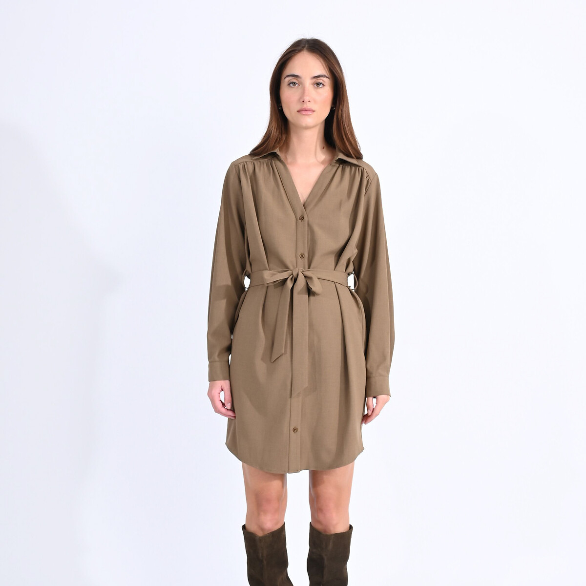 MOLLY BRACKEN<br>Vestido camisa com cinto