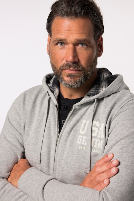 JP 1880 Hoodiejacke, Sweat, Kapuze, bis 8 XL