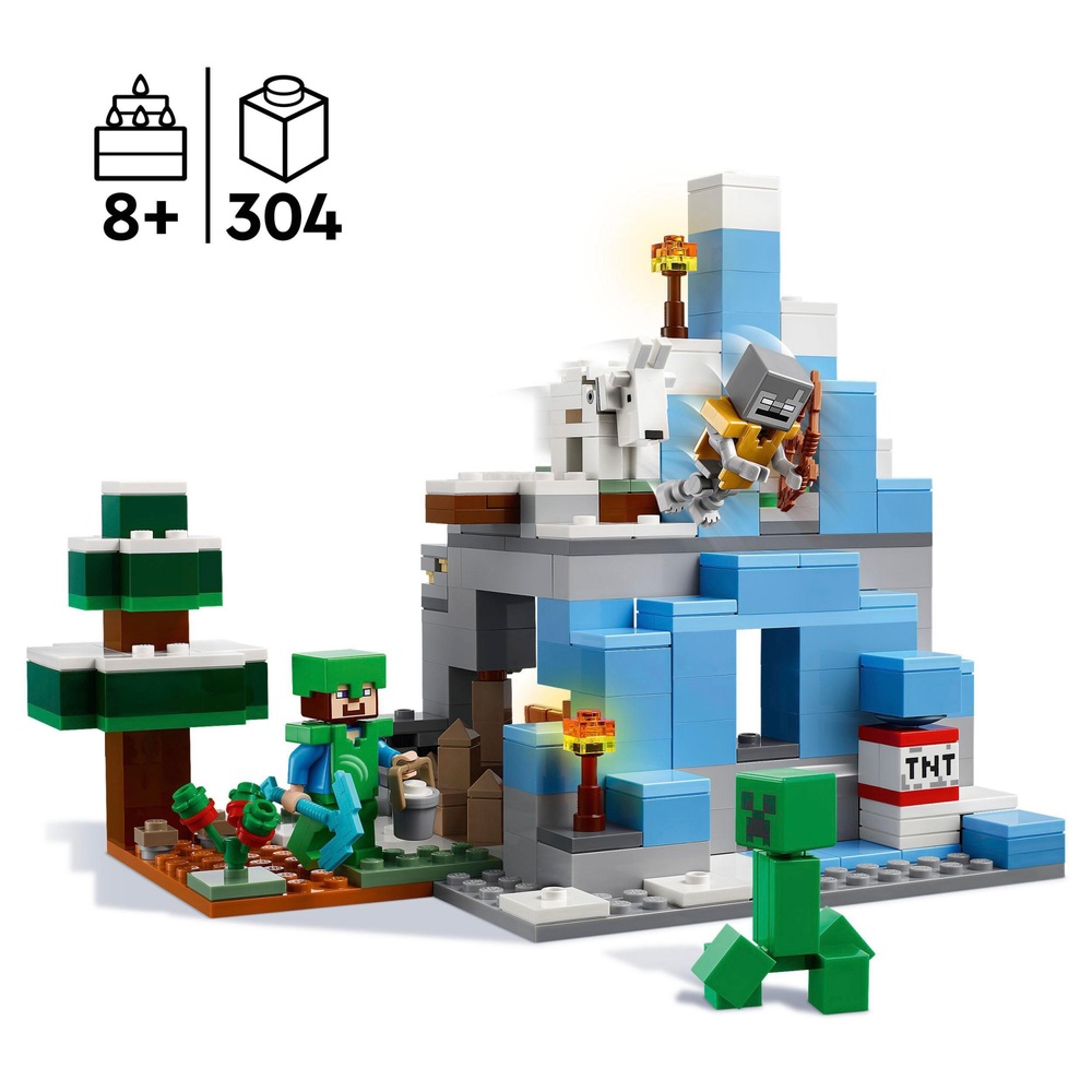 LEGO Minecraft 21243 Das Set „Die gefrorenen Gipfel“