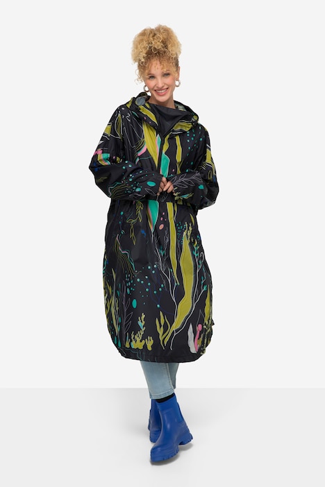 Funktions-Regencape, Unisex, Print, Kapuze