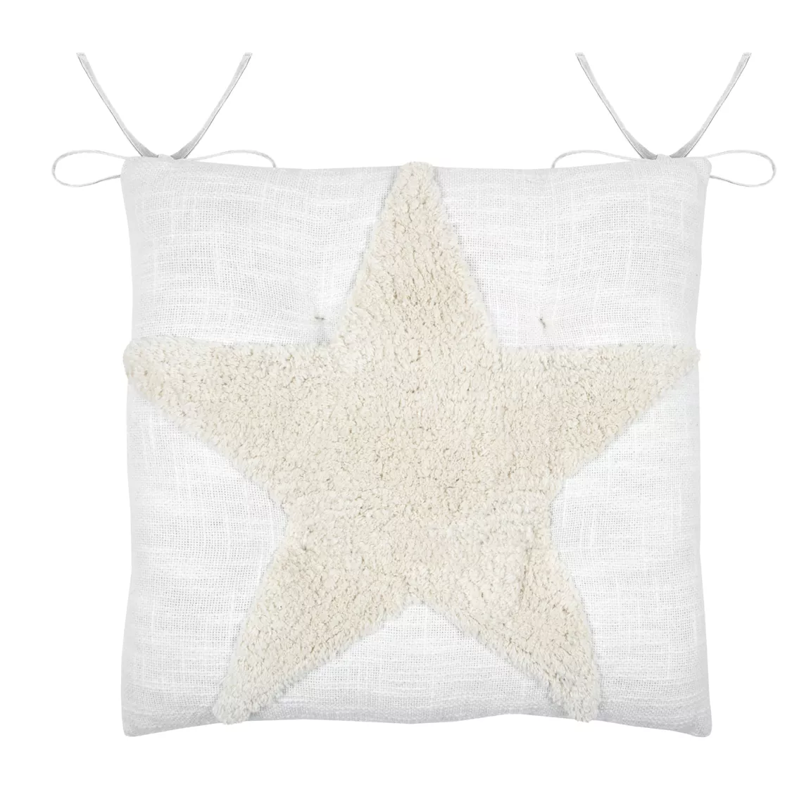 Coussin de chaise carré coton (38 x 38 cm) Joanny Ecru