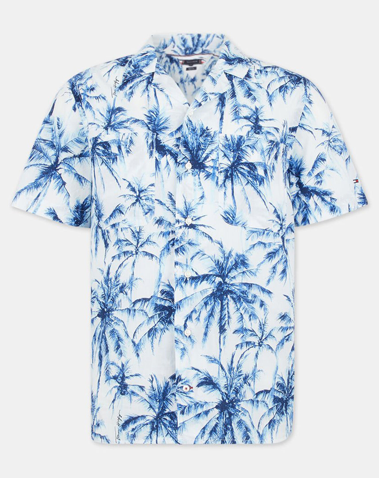 Tommy Hilfiger Chemise Regular Palm blanc/bleu