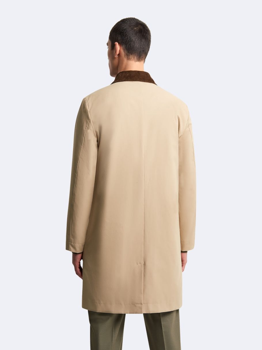 Imperméable col en velours côtelé