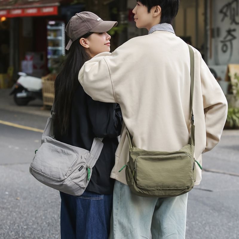 Wavecho - Effen canvas crossbodytas